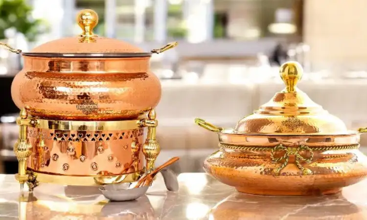 Keunggulan chafing dish dari tembaga, Sumber: indianartvilla.in