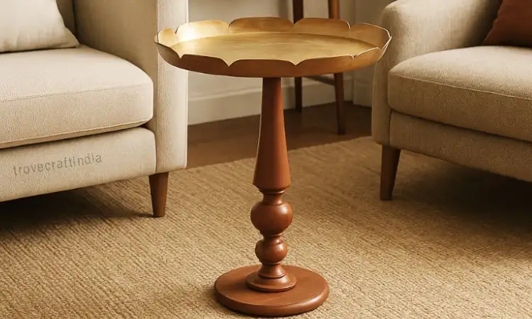 Meja dengan kayu, Sumber: trovecraftindia.com